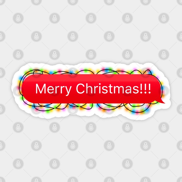 Merry Christmas Chat Bubble with Christmas Lights (Celebration Message) Sticker by strangelyhandsome